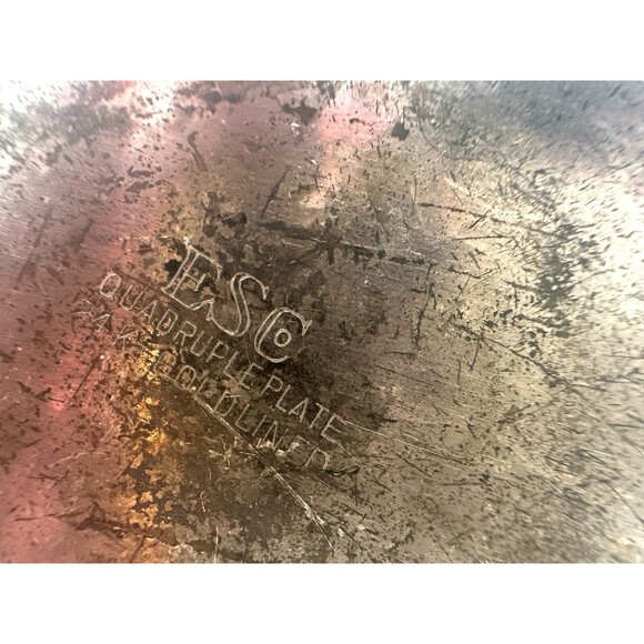 1924 ESG Quadruple Plate 24K Gold Lined 50 Years Bank of Kewaskum Crinkle Bowls - Picture 7 of 13